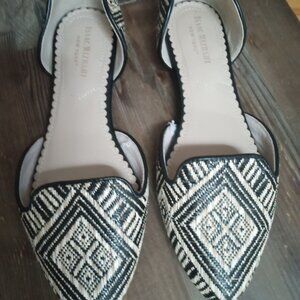 Isaac Mizrahi New York Size 6 Woven Aztec Print Point Toe Casual Vegan Flats